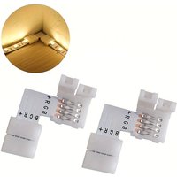 4Pcs 5050 10mm L Shape Connector RGB LED Strip 90 Degree Corner Connectors 4-Pin