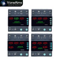 Dual Power ATS Automatic Transfer Switch 220V Rail Over Under Voltage Protector 63A 100A Three Power PV Solar Phase Selector