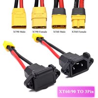 XT60/XT90 Male Female Plug to 3pin Power Socket XT60 XT90 Battery Car Charging Wire Connector New Energy E-bike Charging Cable