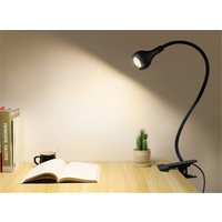 USB LED Reading Lamp Table Lamp Flexible Desk Night Light Clip-on Student Study Lights Bedside Indoor Room Lighting With Switch