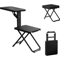 Ultimate Folding Seat with Writing Table, Portable Camping Chair for Fishing, Beach, Outdoor Activities 150kg Load (Black)
