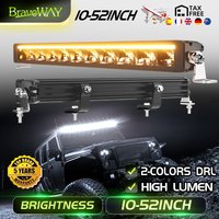Braveway 22/32/42/52 Zoll schlanke Auto-LED-Lichtleiste, LKW, Boot, Arbeitslichtleiste, 3500 K, 6500 K, für Jeep, Off-Road, SUV, ATV, Fahren, 12 V, 24 V
