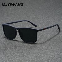 Mjyiwang Herren-Sonnenbrille, matt, quadratisch, polarisiert, UV400, blaue Spiegellinse, blendfrei, für Autofahren, Angeln, Reisen, Outdoor-Brillen