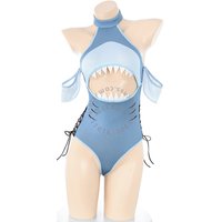 AniLV Anime Shark-chan Shark Maiden Uniform Teeth Mouth Bodysuit Swimsuit Outfit Cosplay Costume