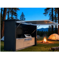 High Quality Enclosed Weatherproof Modular Outdoor Kitchen Hut With BBQ Grill And Sink For Patio Garden Barbecue Gathering