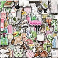100PCS Clean Girl Aesthetic Graffiti Stickers Cute Cartoon Waterproof Vinyl Decals for DIY Journaling Phone Laptop Water Bottle