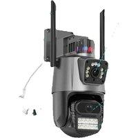 8MP PTZ Outdoor Security Camera 4K HD Dual Lens WiFi IP CCTV Wireless Surveillance with Auto Tracking Dual Screens