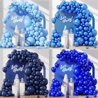 5/10/12inch Blue Balloons Dusty Haze Pastel Navy Royal Metal Blue Latex Balloons for Baby Shower Wedding Birthday Party Decor