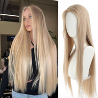 Cheveux longs et raides en lin ultraviolet synthétique avec THES, extensions de queue de cheval bouclées, tresses sales, cadeaux d'Halloween et de Noël
