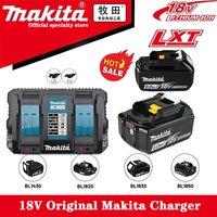 Makita 2 Ports 6A Fast Charger for 14.4V 18V LXT,Simultaneously Charge Two Batteries,with Short Circuit &Over Charge Protection