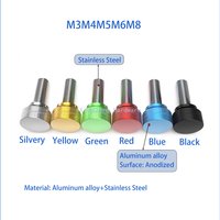 Colored Aluminum Knurled Head staniless steel thread Hand tighten Thumb Screwscomputer case modification screw M3M4M5M6M8