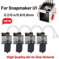 For Snapmaker U1 24V 48W Ceramic Hotend Kit 0.4mm 0.2mm 0.6mm 0.8mm High Flow Hot End with Hardened Steel Nozzle 3D Printer Part