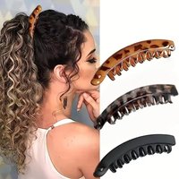 Vintage Leopard Print Banana Hair Claw For Women Girls High Ponytail Holder Hair Clip Hairpin Claw Clip Fashion Hair Accessories