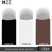 Grand Master Blade U24 Nano Microblading Needles Dia 0.15mm 0.16mm 24U Shape Ultra-Fine Nano-needles Sharp Strokes Eyebrows 20PC