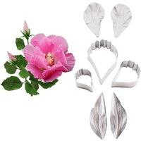 7pcs Hibiscus Petal Leaf Veiner Silicone Mold Stainless Steel Cutter Mold Handmade Fondant Flower Mould Cake Decorating to CS420
