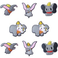 8pcs/SET Kawaii Dumbo Cartoon Series for Shoe Charms Accessories DIY Decoration for Classic Clog Kids Gifts