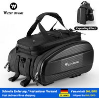 WEST BIKING Multifunktionale Fahrrad-Gepäckträgertasche 17/31L Erweiterbare Hartschalen-MTB-Fahrrad-Heckträgertasche Wasserdichte Schultertasche