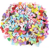 Set Cute Pet Bows Small Dogs Grooming Accessories Rubber Bands Puppy Cat Headwear Print Bow Handmade Hair Band For Dog Wholesale