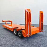 Stainless Steel Semi-Trailer 2 Axles Anti-Slip Panel for Toys 1/14 DIY Tamiya Remote Control Tractor Truck Vehicle Model