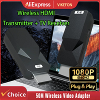 50M HDMI-Compatible Wireless Video Transmitter and Receiver Extender Display Adapter Cable Screen Mirror for Camera PC To TV