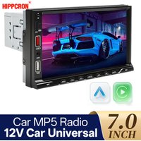 HIPPCRON 7 pouces Carplay Android Auto 1Din autoradio MP5 lecteur multimédia écran tactile FM double USB Bluetooth USB MirrorLink