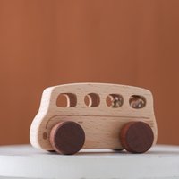 Montessori Baby Toys Wooden Bus Education Building Blocks Montessori Toys for Kids Wooden Toys Children Cartoon Blocks Car Gifts