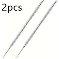 2pcs Professional & Use Double-Headed Angled Stainless Steel Nail Tool Precision Trimmer & Cuticle Care with Dead Skin Remover