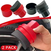 Car Tire Waxing Sponge Car Wax Applicator Pad with Lid Curved Shaped Easy Waxing Tire Sponge Tire Cleaning Tools Detailing Brush