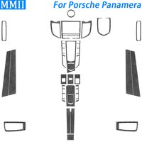 For Porsche Panamera 2010-2016 Carbon Fiber Air Outlet Seat Adjustment Armrest Center Multimedia Panel Set Car Interior Sticker
