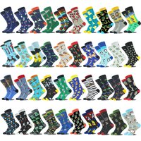 Cool Hip Hop Crew Socks Men Funny Squirrel Shark Dinosaur Dog Frog Alien Duck Colorful Piano Game Sokken Divertidos Chaussette