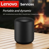 Lenovo Portable Bluetooth 5.4 Speaker, IPX4 Waterproof 360° Surround Sound, 1200mAh Battery Compact Subwoofer for Outdoor & Home