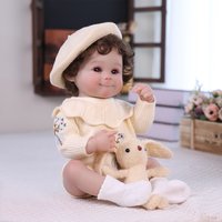 KEIUMI 18 Inch Finished Reborn Doll Soft Silicone Vinyl Body Hand-rooted Hair 3D Skin Visible Veins for Girls Christmas Gift
