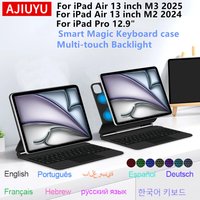 Magic Keyboard for iPad Air 13 inch M4 2026 M3 M2 Pro 12.9'' Smart Case Spanish Portuguese Hebrew French German 한국어 키보드 Keyboard