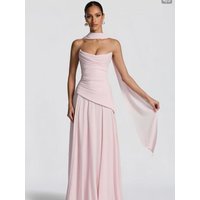 Sexy Backless Babyboo Dress Irregular Chiffon Splicing Gown Floor-Length Sash Evening Dress Fashionable Mid-Waist Zipper Style