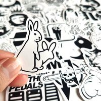 AliExpress NONE 50pcs Funny Black White Stickers Laptop Skateboard Car Motorcycle Bike Bumper Helmet Bottle Guitar Vinyl Decal Sticker Bomb