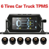 Solar Auto RV LKW TPMS Reifendruckkontrollsystem mit 4/6 externen Sensoren Wireless 180 ° Verstellbare Halterung wasserdicht