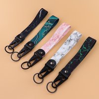 Marble Printing Hand Wrist Lanyard Short Lanyard Mobile Phone Strap for USB Keychain ID Badge Holder DIY Hanging Rope