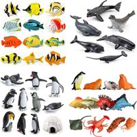 Marine Animals Fish Model Whale Penguin Requin Shark Orca Seals Sea creatures Toys Set Animal Figurines Action Figure Kids Gifts