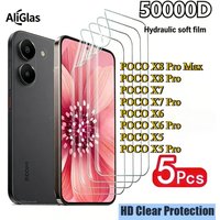5Pcs HD Clear Hydrogel Film for Xiaomi POCO X8 Pro Max Screen Protector for Xiaomi Poco X8 X7 X6 x5 Pro with Fingerprint Unlock