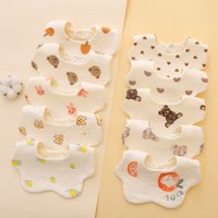 1/3pcs Cotton Gauze Bibs Cute Adjustable Buckle Baby Scarf Newborn Boys Girls Cloth Bib Drool Bibs Muslin Infant for Boys Girls