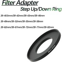 Camera Lens Filter Adapter Ring Step Up / Down Ring Metal 39 mm - 49 52 55 58 62 67 mm For UV ND CPL Lens Hood