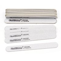 50Pcs/Lot Grey Sandpaper Nails File Buffer 180/240 Grit Thick Washable Double-sided Round Nail Buffer Block Manicure Accessories