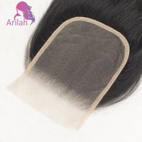 Straight Human Hair 4x4 Lace Closure Pre-Plucked 150% Density Full End Natural Color Brazilian Virgin Hair 10-22 Inch
