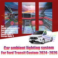For Ford Transit Custom 2024~2026 MK2 Car LED Ambient Lamps Colorful Atmosphere Lights Auto Interior Neon Strip 64 RGB Lighting
