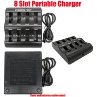 HAKSINKY 8 Slot Portable Charger for 1220 1240 1620 1632 2032 2025 2016 2430 2440 2450 Li-Ion Coin Cell Batteries, Smart Charger