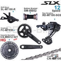 SHIMANO SLX M7100 1x12 Speed Groupset with Shifter Rear Derailleur CRANKSET and Cassette Sprocket 11-50T/52T CN-M6100 Chain