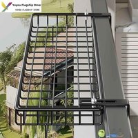 Balcony Clothes Drying Rack Shoe Drying Holder Storage Shelf Anti-Theft Window Guard Outdoor Hanging Basket Frame