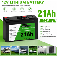 12V 21Ah Lithium Battery with Integrated Smart BMS Protection for Solar Power Setup, RV Marine Craft Off-Grid Home Energy Supply