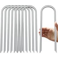 Heavy-Duty U-Shaped Wind Stakes, Galvanized Steel Ground Anchors, Trampoline Stakes, Heavy-Duty Trampoline Anchor Kits