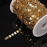 Disque Rond en Acier Inoxydable de 1 Mètre, Couleur Or, Équipé de Paillettes, Bijoux de Diy